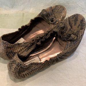 Vera Wang Snake Skin Ballet Flats